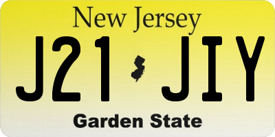 NJ license plate J21JIY