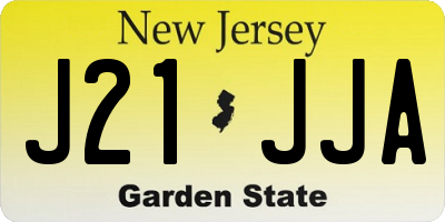 NJ license plate J21JJA
