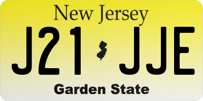 NJ license plate J21JJE