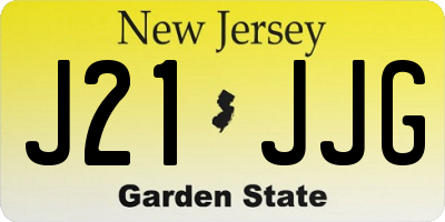 NJ license plate J21JJG