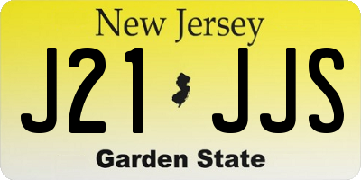 NJ license plate J21JJS