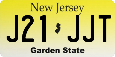 NJ license plate J21JJT