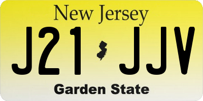 NJ license plate J21JJV