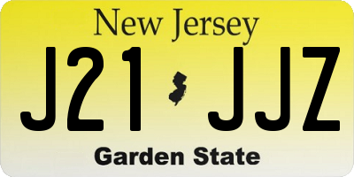 NJ license plate J21JJZ