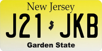 NJ license plate J21JKB