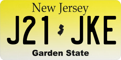 NJ license plate J21JKE