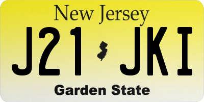 NJ license plate J21JKI