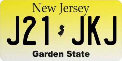 NJ license plate J21JKJ