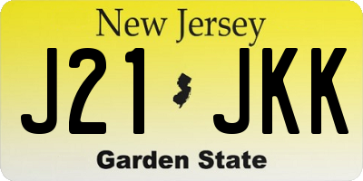NJ license plate J21JKK