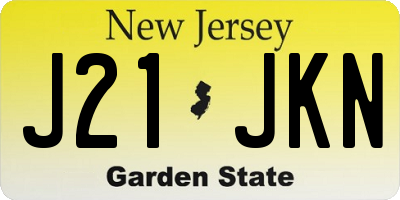NJ license plate J21JKN