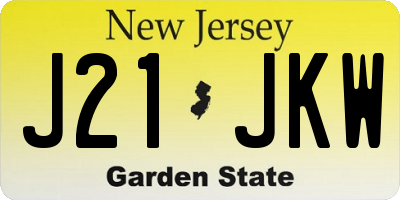 NJ license plate J21JKW