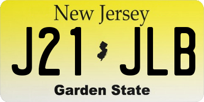 NJ license plate J21JLB