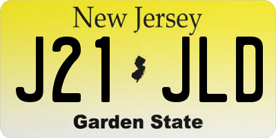 NJ license plate J21JLD