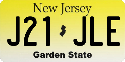 NJ license plate J21JLE