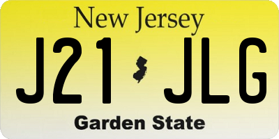 NJ license plate J21JLG
