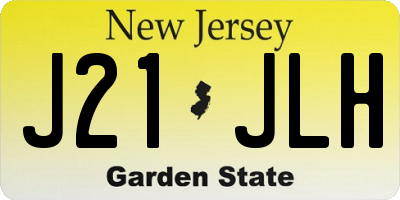 NJ license plate J21JLH