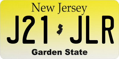 NJ license plate J21JLR
