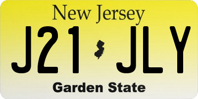 NJ license plate J21JLY