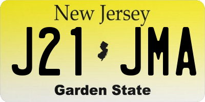NJ license plate J21JMA