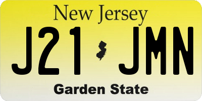 NJ license plate J21JMN