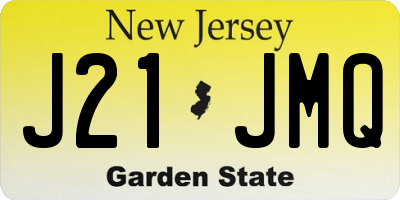 NJ license plate J21JMQ