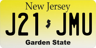 NJ license plate J21JMU