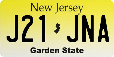 NJ license plate J21JNA