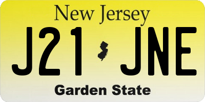 NJ license plate J21JNE