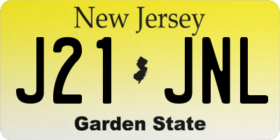 NJ license plate J21JNL