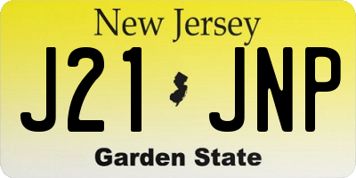 NJ license plate J21JNP
