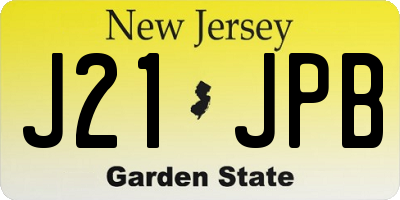 NJ license plate J21JPB
