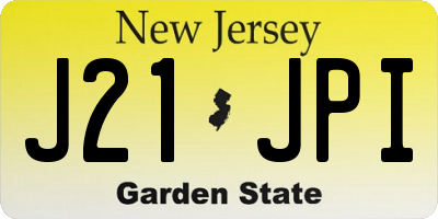 NJ license plate J21JPI