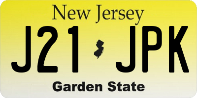 NJ license plate J21JPK
