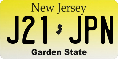 NJ license plate J21JPN