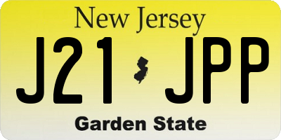 NJ license plate J21JPP
