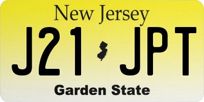 NJ license plate J21JPT
