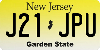 NJ license plate J21JPU