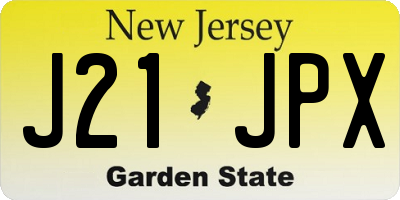 NJ license plate J21JPX