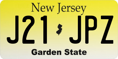 NJ license plate J21JPZ