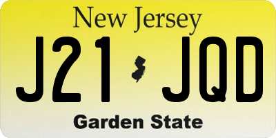NJ license plate J21JQD