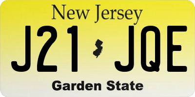 NJ license plate J21JQE