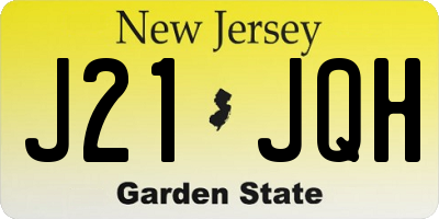 NJ license plate J21JQH