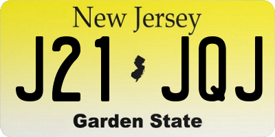 NJ license plate J21JQJ