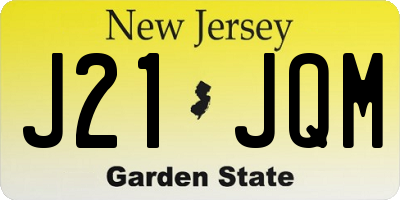 NJ license plate J21JQM
