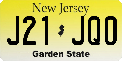 NJ license plate J21JQO