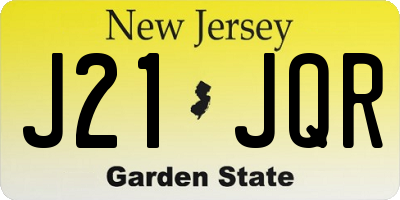 NJ license plate J21JQR