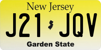 NJ license plate J21JQV