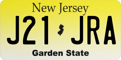 NJ license plate J21JRA