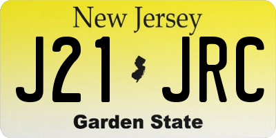 NJ license plate J21JRC