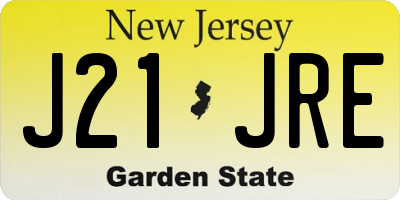 NJ license plate J21JRE